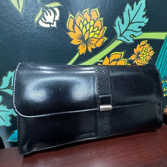 Vintage Bally Dark Navy Leather Clutch – Mid-Century - Picture 4 of 10